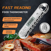 Thermomètre numérique pour barbecue avec fonction mémoire, écran LCD, étanche, en plastique, pour grillades, cuisson au four, pâtisserie, steak, dinde, confiserie