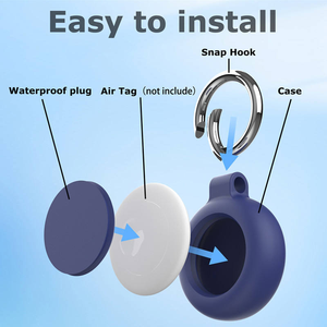 Coque de protection en silicone à effet d'ondulation intégrale abordable pour <span class=keywords><strong>AirTag</strong></span>, étui étanche portable avec porte-clés pour <span class=keywords><strong>AirTag</strong></span> - Product Image 4
