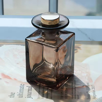 Flacon diffuseur carré en verre ambré de 150 ml, avec compte-gouttes à ouverture facile, sérigraphié, marque Lvhuan, vide, pour l'emballage d'huiles essentielles