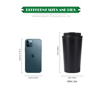 Tasse à café personnalisée Tasse thermique grise Tasse à café de 16 oz 304 Thermos isolé en acier inoxydable à double paroi Tasse à vide de 16 oz avec logo