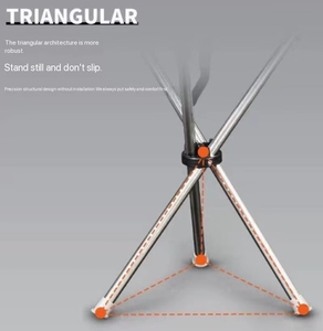 High-Strength Aluminum Alloy Crutch Bent Four-Section <b>Pole</b> for Elderly Outdoor Activities for Climbing Hiking Trekking Rubber - Product Image 2