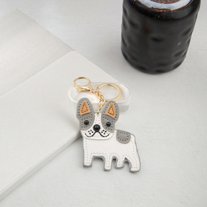 Mignon bouledogue français Border <span class=keywords><strong>Collie</strong></span> <span class=keywords><strong>Mini</strong></span> chiot porte-clés en cuir conception porte-clés à la mode pendentifs breloques pour sac à main sac sac - Product Image 1