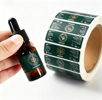 Étiquettes autocollantes personnalisées imperméables en rouleau, résistantes aux UV, pour flacons en verre de 3 ml et 10 ml, étiquettes d'emballage, logo autocollant, résistantes aux basses températures