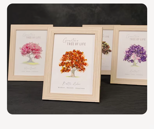 Marco de Fotos de Árbol de la Vida con Piedras Preciosas Hecho a Mano al por Mayor |   Piedras Curativas de Cristal Auténtico (Ametista y <span class=keywords><strong>Cuarzo</strong></span> <span class=keywords><strong>Rosa</strong></span>) |   Arte Mural <span class=keywords><strong>Espiritual</strong></span> en 3D - Product Image 4