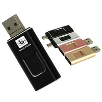 Clé USB 4 en 1 128 Go 64 Go 32 Go USB 2.0 3.0, Disque Flash Multi-fonction 3-en-1 Double pour Téléphones Tablettes Ordinateurs Portables