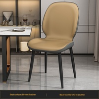 Fauteuil moderne en cuir PU durable avec structure métallique, dossier solide, coussin ergonomique, design compact, pour salon, bureau à domicile
