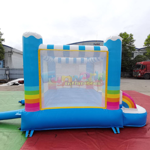Commercial Indoor Mini Bouncer Chateau Inflatable <b>Bounce</b> House with 300KG Capacity Portable Design Colorful Rainbow for Kids - Product Image 4