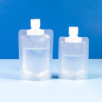 Pochette à bec verseur 30ml 50ml 100ml Sac en plastique transparent Emballage liquide Sac échantillon cosmétique avec bouchon rabattable