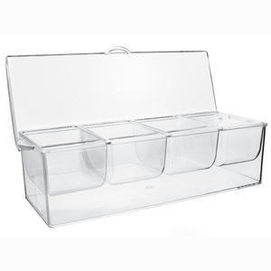 Ice <strong>Chilled</strong> <strong>Server</strong> <strong>with</strong> Lid <strong>Condiment</strong> <strong>Server</strong> Caddy <strong>with</strong> 5 Compartments Clear Tray <strong>Container</strong> for Fruit Salad Snack - Product Image 5
