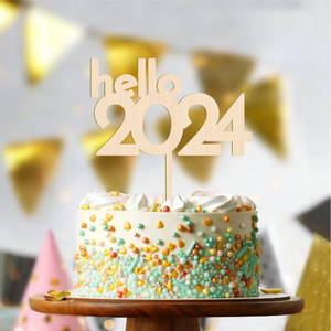 Decoración de pastel de Año Nuevo 2025 de madera transfronteriza, Feliz Año Nuevo, Feliz año nuevo, tira de luces para pastel de boda, accesorios de fotografía - Product Image 1