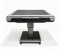 Table de Mahjong Électrique Pliante Portable avec Tuiles de Mahjong Complètes, Cadre Métallique Durable pour 4 Joueurs