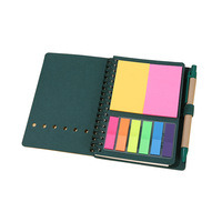 Nouvel ensemble carnet à spirale en papier kraft et stylo avec notes adhésives détachables pour affaires, index autocollants, carnet cadeau imprimé UV