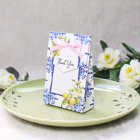 Elegante Zitronendruck-Geschenkbox aus Papier mit Satinschleife für Hochzeitsgäste und Event-Geschenkverpackungen