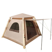 Tente de camping gonflable 220x220x170cm en tissu Oxford avec colonnes d'air en PVC et fenêtres en maille