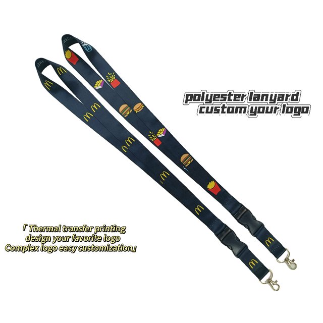Promotional Polyester Lanyard with Dye Sublimation Printing Custom Logo Plastic Buckle & Metal Hook-Eco-Friendly & Durable