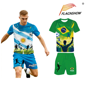 Nouvelle conception de maillots de football respirants, à séchage rapide, en polyester et coton, antibactériens, résistants à l'eau, uniformes sportifs personnalisés pour les matchs de football - Product Image 1