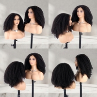 Perruque Afro Kinky Curly 4C avec Baby Hair - Perruque Lace Front HD 13x4 13x6 sans colle en cheveux humains pré-épilée avec ligne de cheveux naturelle - Vente en gros