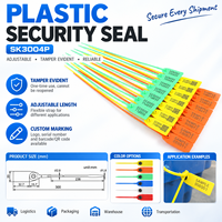 Sceau de sécurité en plastique robuste SK3004P, longueur réglable, à serrage progressif, pour le transport et l'emballage de marchandises