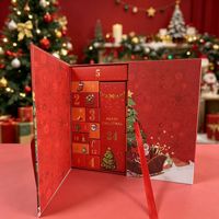 Calendrier de l'Avent de Noël : Coffret Cadeau avec 24 Compartiments en Papier Couché, Boîte Mystère pour Bonbons et Chocolats, Cadeaux de Fêtes