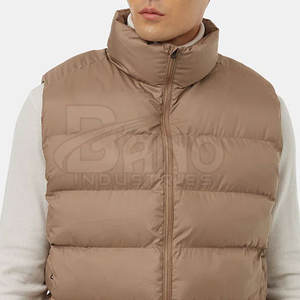 Nueva llegada de los hombres de alta calidad de estilo Casual Puffer chaleco hecho a medida bajo MOQ invierno Nylon Shell tejido de punto de lana Material Logo - Product Image 6