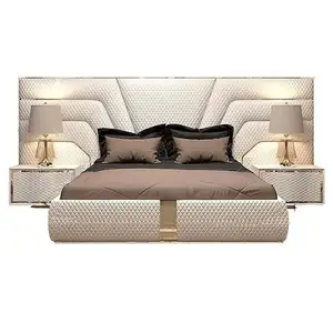 Hoge Kwaliteit Witte Koningin Volledig Zachte Stof Gestoffeerd Bed Slaapkamermeubilair Italiaanse Luxe Moderne Kingsize Slaapkamer Sets Bed