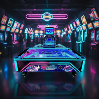 Table de hockey sur air dynamique à monnayeur, machine de jeu d'arcade pour 2 joueurs, idéale pour centre de jeux et centre commercial