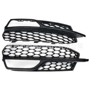 Biseles de faros antiniebla Audi A3 Sport S3, malla de nido de abeja, cubierta frontal negra de ABS, izquierda y derecha, 2013-2016 - Product Image 1