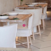 Chaise de salle à manger nordique Yicheng, style rétro, en chêne massif et lin de coton, chaise ronde, style japonais, pour café et restaurant à domicile