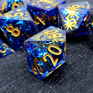 Dados de borde afilado poliédrico hechos a mano para juegos de <span class=keywords><strong>mesa</strong></span> de <span class=keywords><strong>rol</strong></span>, juegos de <span class=keywords><strong>mesa</strong></span>, <span class=keywords><strong>juego</strong></span> de dados DND de resina, regalo, RPG, Dice-L8 - Product Image 2