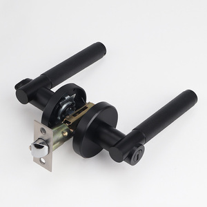 现代公寓隐私门把手锁套装黑金不锈钢时尚木门6588把手 - Product Image 5