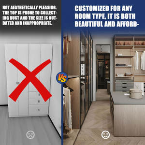 HappyHouses 2025 conception gratuite <span class=keywords><strong>armoire</strong></span> de luxe porte en bois meubles chambre promenade dans la garde-robe conçoit personnalisé carcasse placard <span class=keywords><strong>armoire</strong></span> - Product Image 2