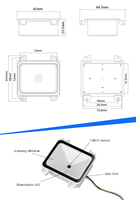 Module de décodage de codes-barres Fuzzy-Code, scanner de codes-barres mini grand angle à montage fixe avec interface USB RS232 TTL en option