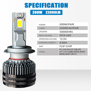 <span class=keywords><strong>Faros</strong></span> LED Xview de 200W de Alto Brillo, Luces LED para Automóvil, Reemplazo de Halógeno y Xenón H7 H4 - Product Image 6