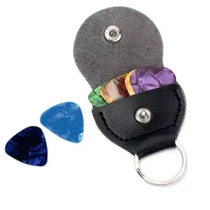 Grosir Pemegang Plectrum Gitar Kulit Gantungan Kunci Bentuk Aksesoris Gitar Pemegang Pick Gitar