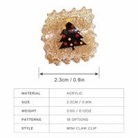 Mini-pinces à cheveux Shily&OS Noël 18 couleurs - Motifs pain d'épices, sapin, Père Noël - Petites pinces pour femmes et franges