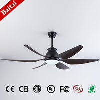 Ventilateur de plafond LED moderne de 66 pouces avec pales en ABS imitation bois, moteur DC à haut débit d'air, réversible, avec télécommande