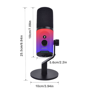 Micrófono de mano de condensador con cable USB RGB portátil, nuevo producto XLR para estudio de juegos de conferencias, Podcast en vivo, canto duradero - Product Image 5