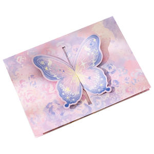 Carte de vœux 3D en <span class=keywords><strong>carton</strong></span> à faire soi-même sur le thème de l'amour et des papillons de mariage, avec design de dessin animé, pour écriture manuscrite - Product Image 1