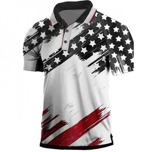 Camiseta Polo con Estampado Patriótico en 3D para Hombre, Manga Corta, Cuello Casual, Diseño Asimétrico, Lavable a Máquina, Tallas S M L XL 2XL 3XL 4XL - Product Image 3