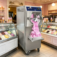 Máquina de helado artesanal italiana de 56 L/H con 10 programas, en stock en EE. UU., con congelador horizontal por lotes para gelato y helado duro.