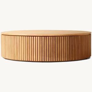 Mesa de Centro de Madera de Teca Sólida para Exteriores, Colección Vigo, Resistente al Agua, de Lujo, Contemporánea, Ecológica y Duradera - Product Image 1