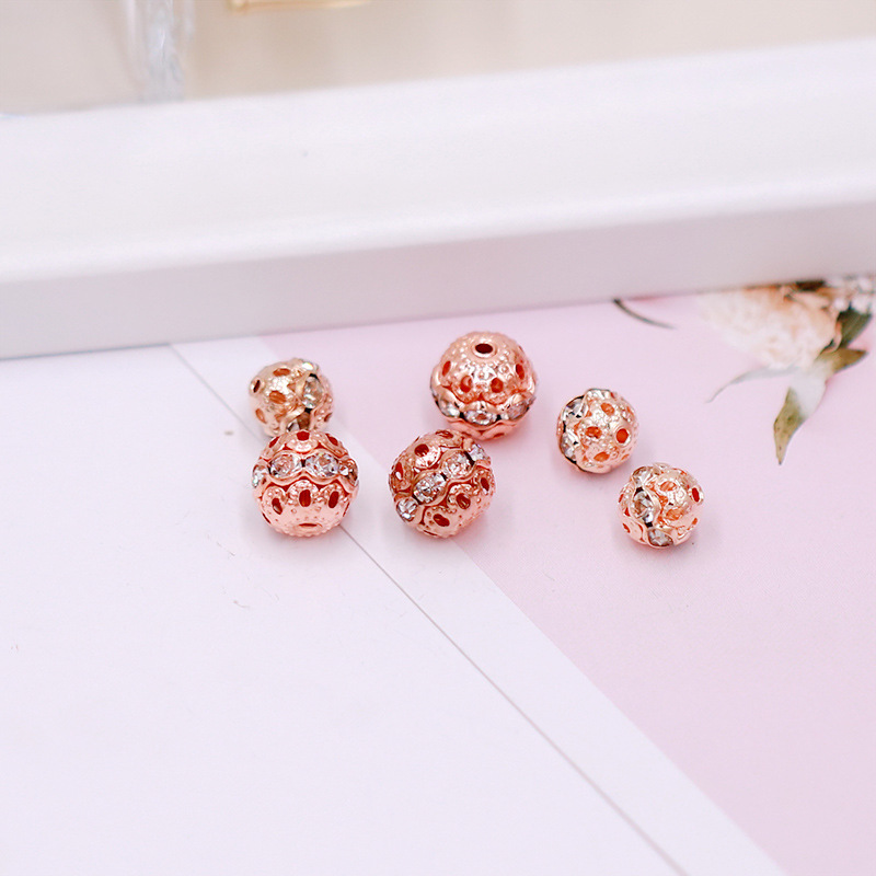 1 Rose gold base with white diamonds