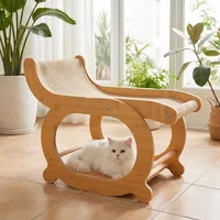 Lit pour chat en bois robuste avec griffoir en sisal – Vente en gros