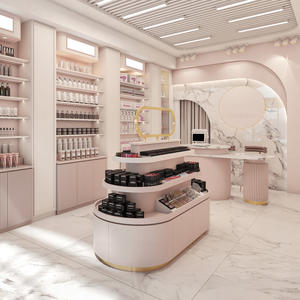 Comptoir d'exposition de produits de beauté simple haut de gamme, armoire de beauté, présentoir de beauté, îlot de cosmétiques, personnalisation d'armoire - Product Image 1