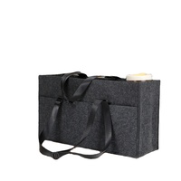 Sac bandoulière pliable en feutre pour ordinateur portable, avec sangle réglable en nylon, poche avant zippée, étanche, portable, pour documents de bureau