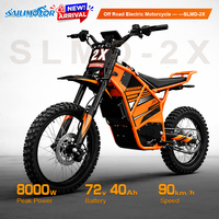 Nouvelle moto électrique tout-terrain SLMD-2X 8000W 72V 40Ah avec batterie au lithium, vitesse maximale de 80 km/h, moteur central, frein hydraulique, pour adultes