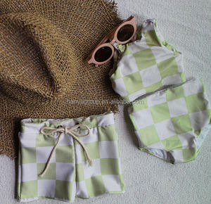 Biểu Tượng Tùy Chỉnh Cô Gái Bodysuit Đảo Ngược Hoa Đồ Bơi Teen Tween Bikini UV Quần Áo Trẻ Em Hawaii Tắm Phù Hợp Với Upf50 + - Product Image 6