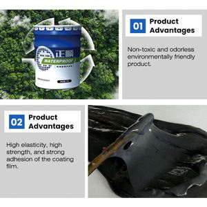 Revêtement imperméable réfléchissant la chaleur à base d'eau, fût de 25 kg pour toitures métalliques, piscines, revêtement imperméable acrylique - Product Image 4