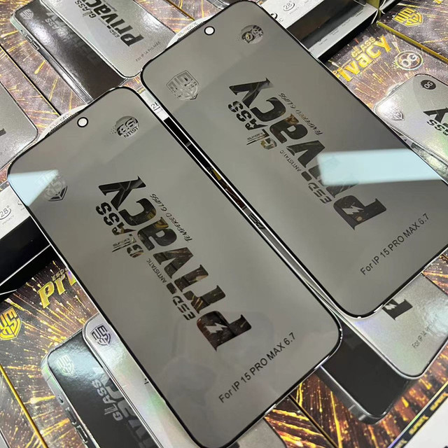 Good Price Super Privacy ESD OG Tempered Glass for iPhone 15 Screen Protector Anti-Static Glass for iPhone 16 17 Mobile Phone