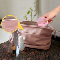 Sac de voyage multifonctionnel à double couche en PU, grande capacité, organiseur de maquillage portable pour femmes, utilisation en extérieur